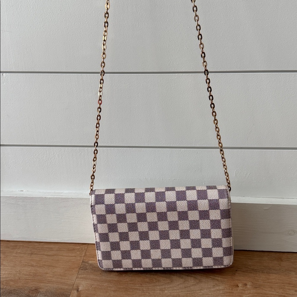 Checkered Chain Strap Women's Bag
